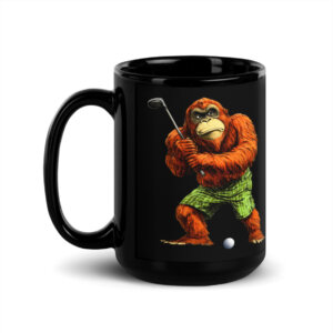 Cooler Golf Affe Tasse Schwarz