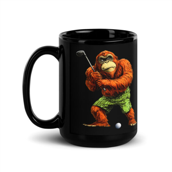 Cooler Golf Affe Tasse Schwarz