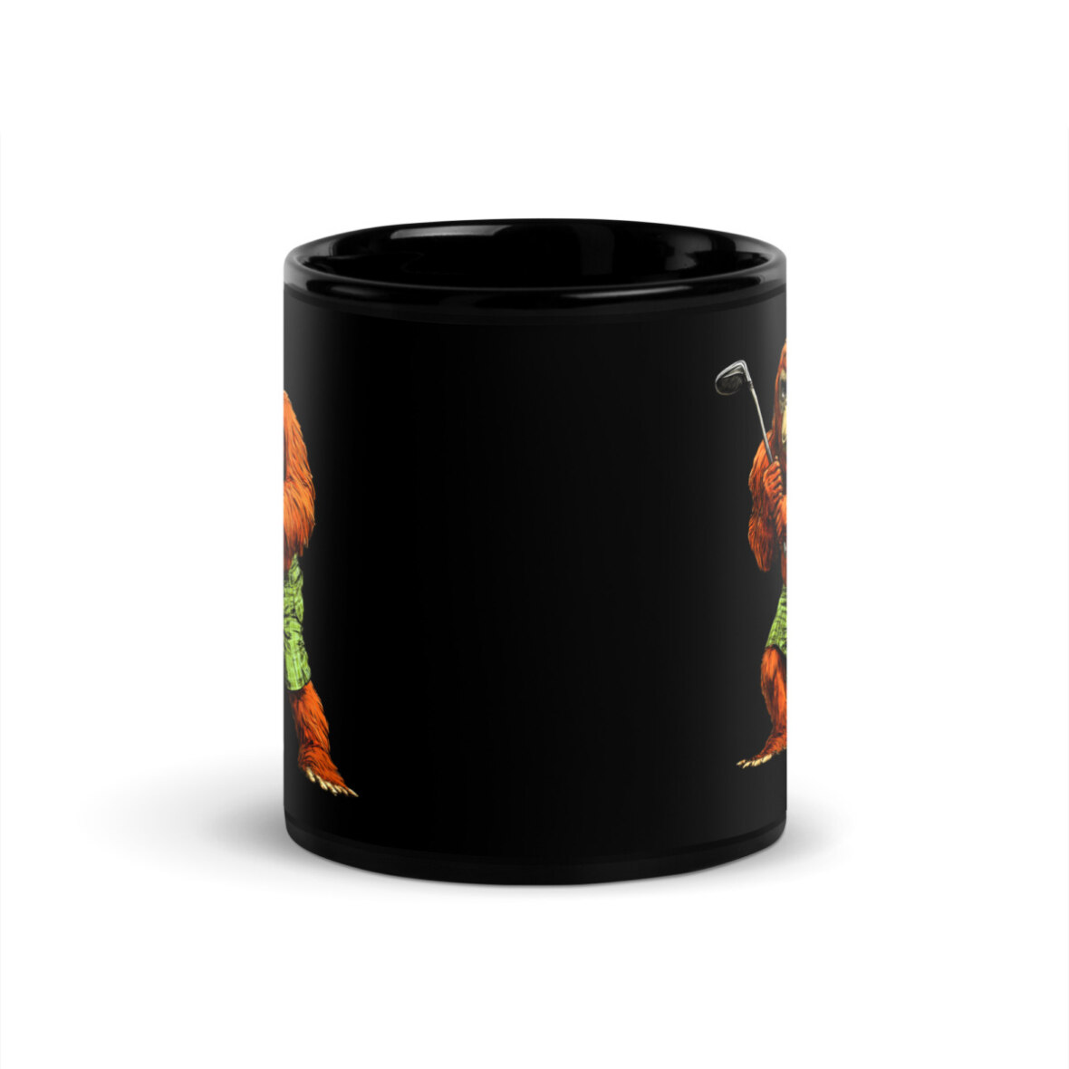 Cooler Golf Affe Tasse Schwarz