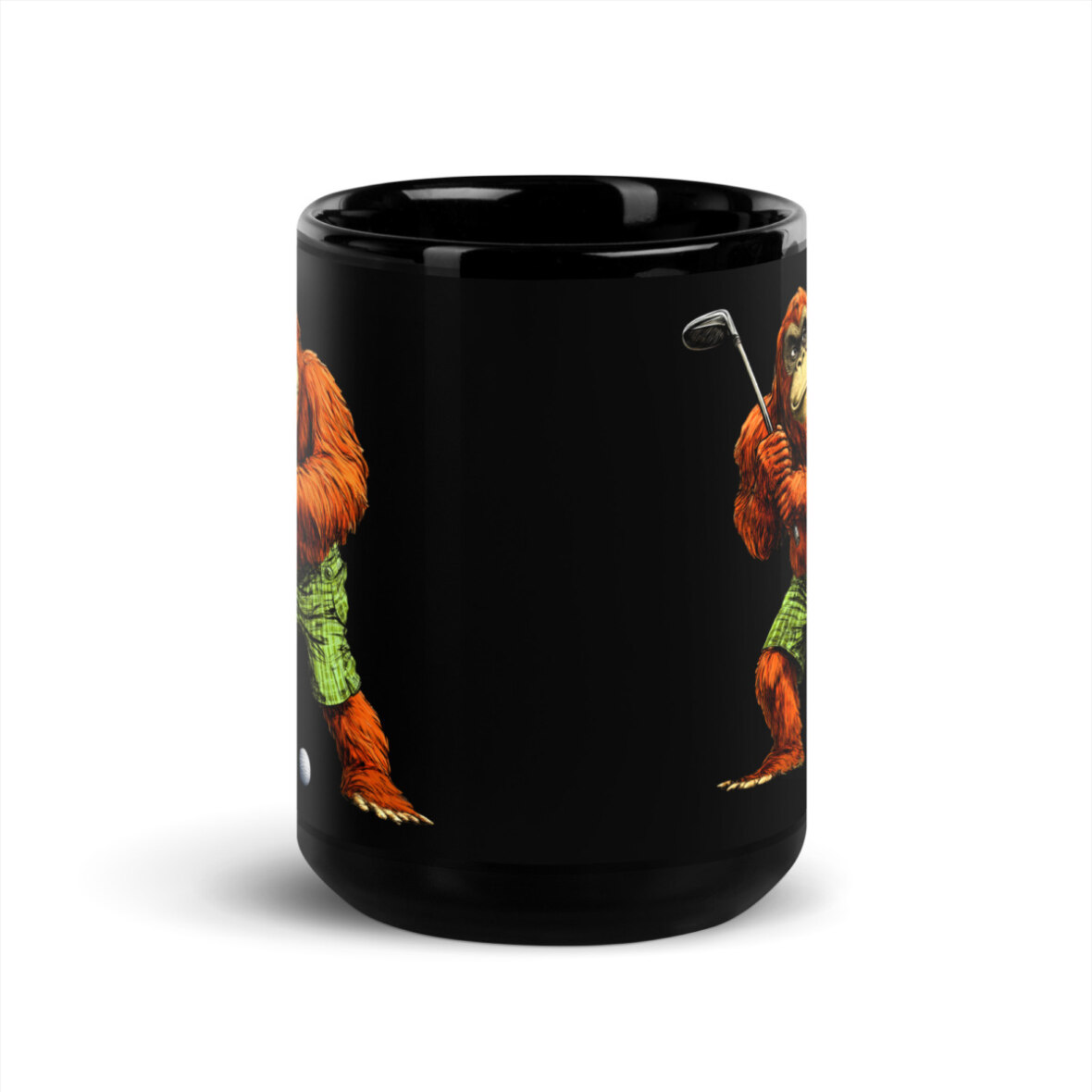 Cooler Golf Affe Tasse Schwarz