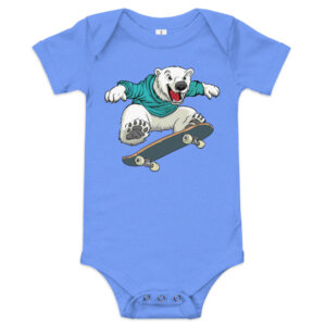 Eisbaer Skater Babybody Heather Columbia Blau