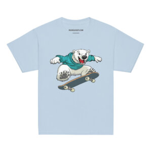 Eisbaer Skater Kinder T Shirt Hellblau