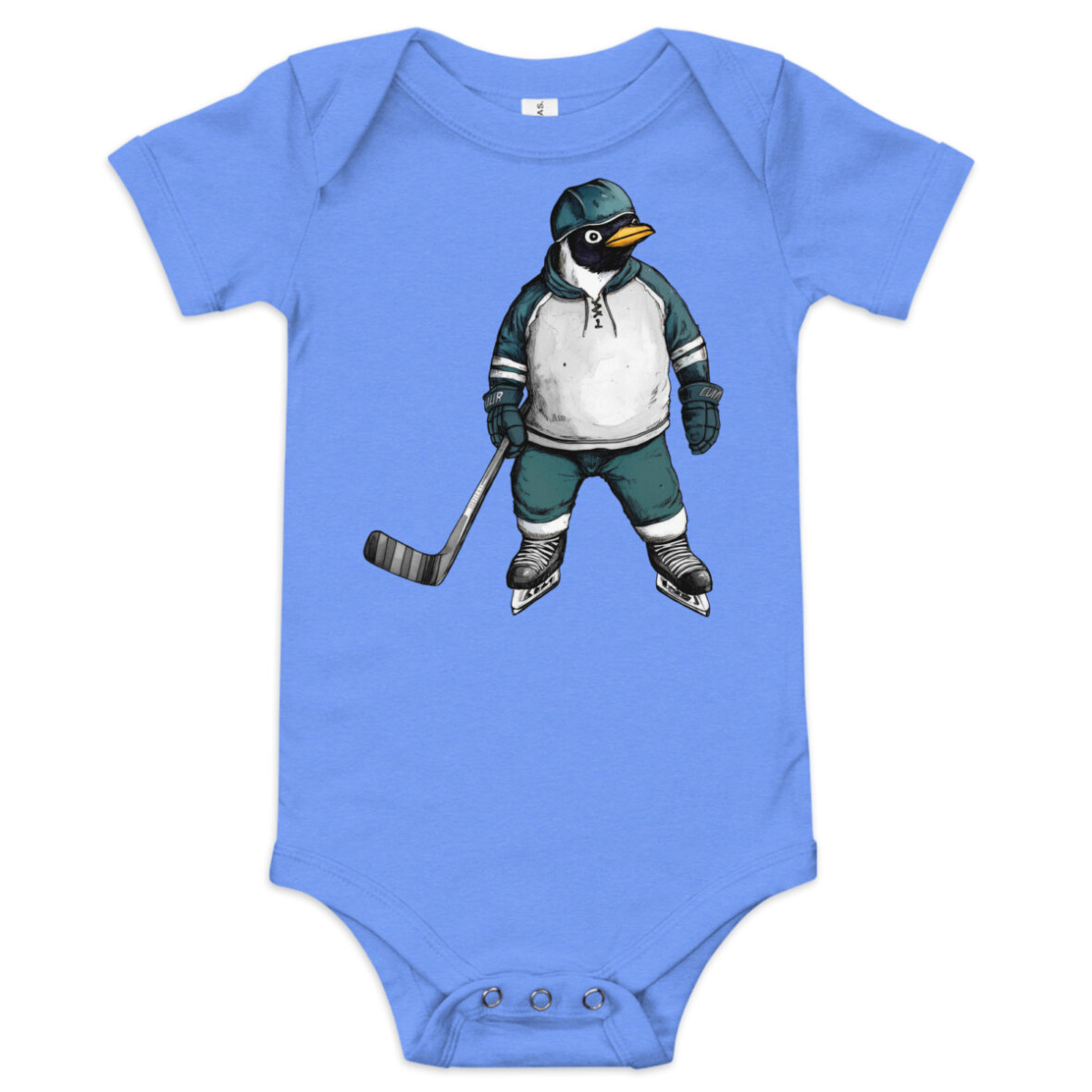 Eishockey Pinguin Babybody Heather Columbia Blau