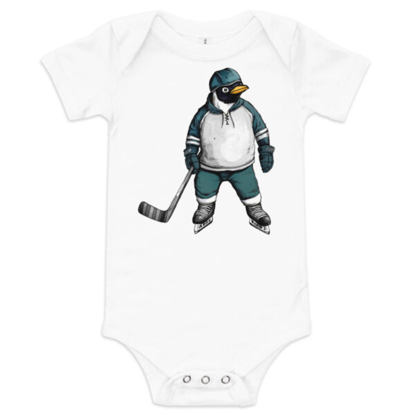Eishockey Pinguin Babybody Weiss