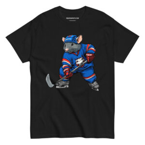 Eishockey Ratte Maenner T Shirt Schwarz