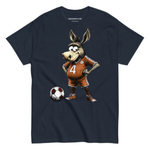 Fussball Esel Maenner T Shirt Navy