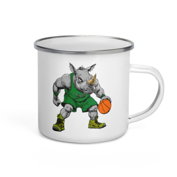 Nashorn Basketball Camping Tasse Emaille