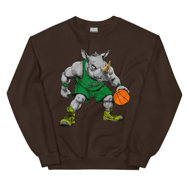 Nashorn Basketball Maenner Pullover Dunkle Schokolade