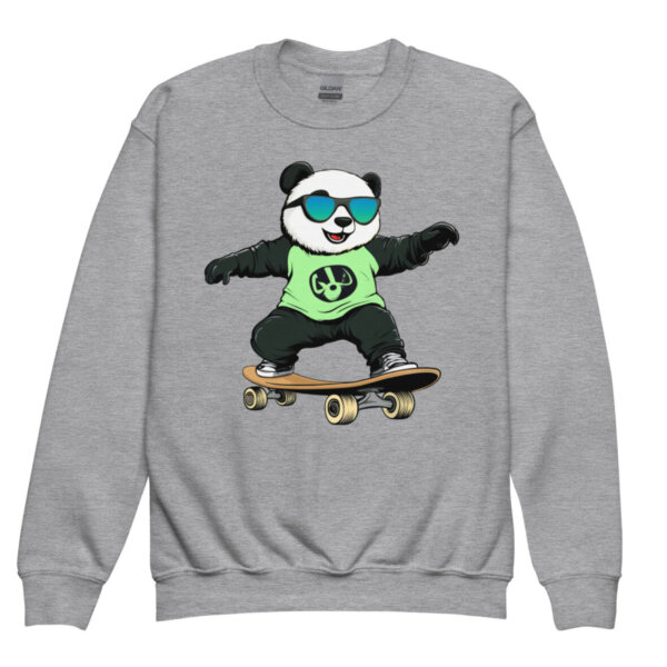 Panda Skateboard Kinder Pullover Sportgrau