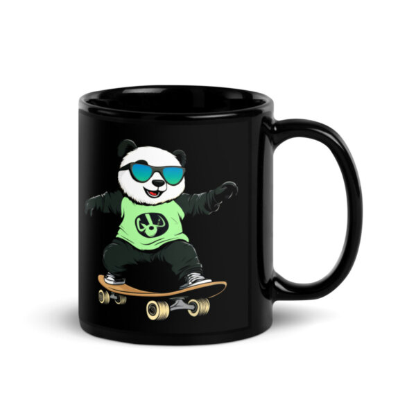 Panda Skateboard Tasse Schwarz