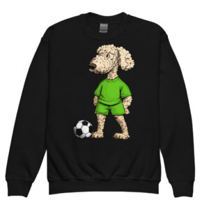 Pudel Fussball Hund Kinder Pullover Dunkles Heather