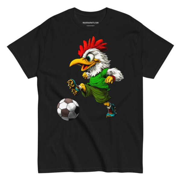 Fussball Hahn Maenner T Shirt Schwarz
