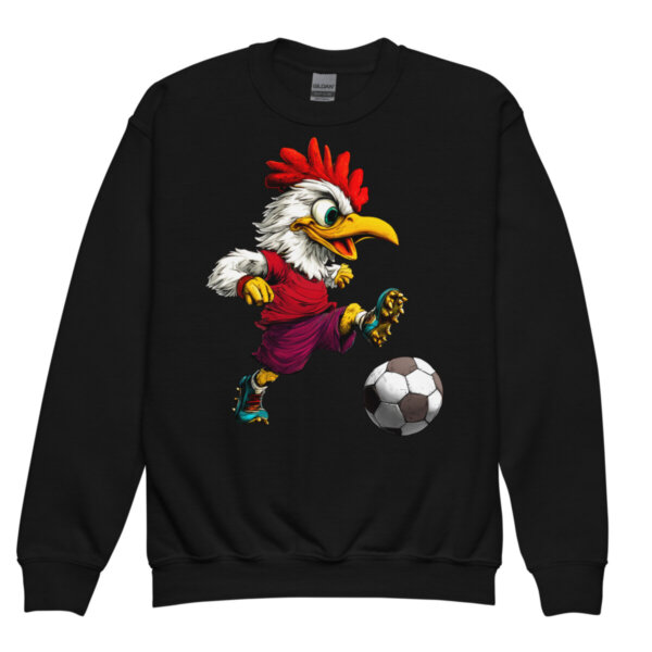 Fussballer Huhn Kinder Pullover Schwarz