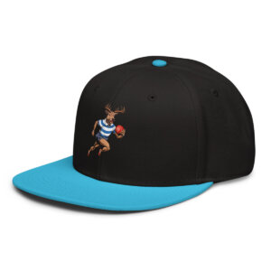 Hirsche Rugby Snapback Cap Aquablau Schwarz Schwarz