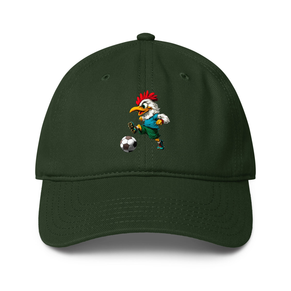 Huhn Fussballer Baseball Cap Dunkelgruen