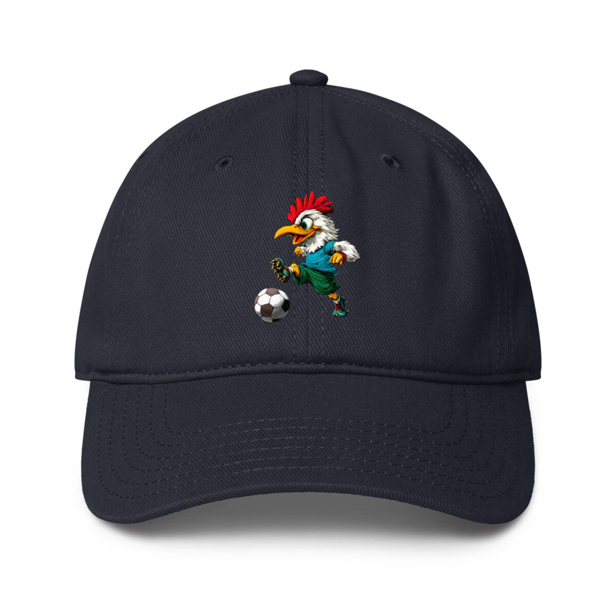 Huhn Fussballer Baseball Cap Dunkles Navy