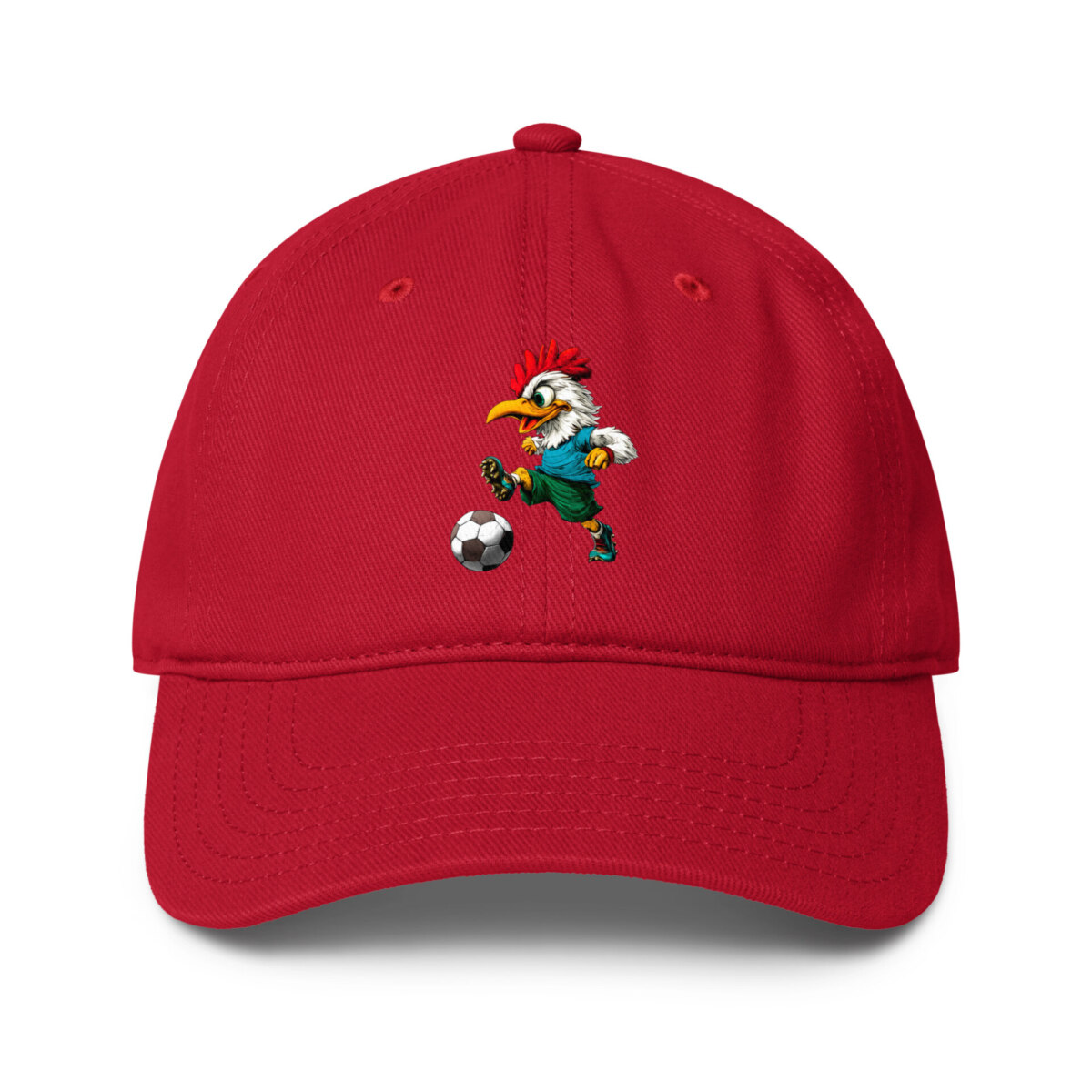 Huhn Fussballer Baseball Cap Rot
