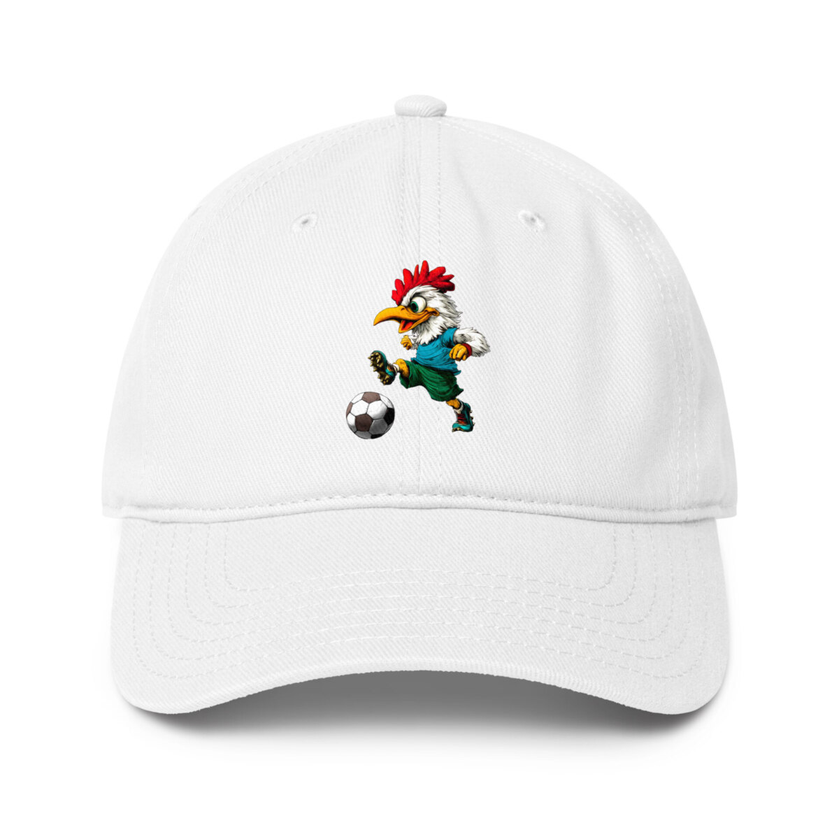 Huhn Fussballer Baseball Cap Weiss