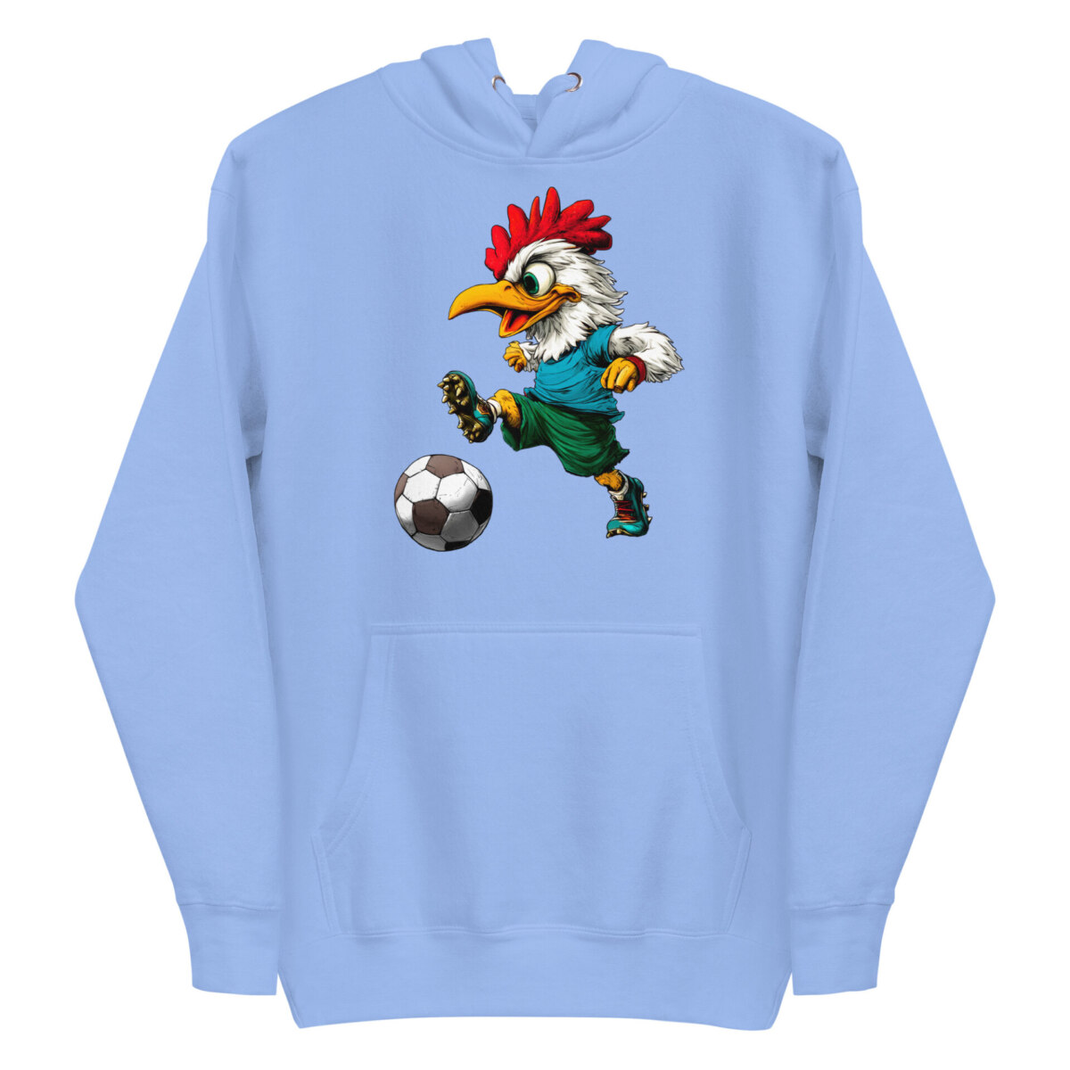 Huhn Fussballer Frauen Kapuzenpulli Carolina Blau