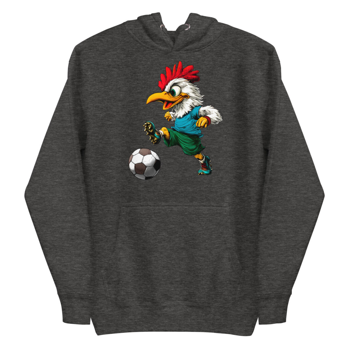 Huhn Fussballer Frauen Kapuzenpulli Charcoal Heather