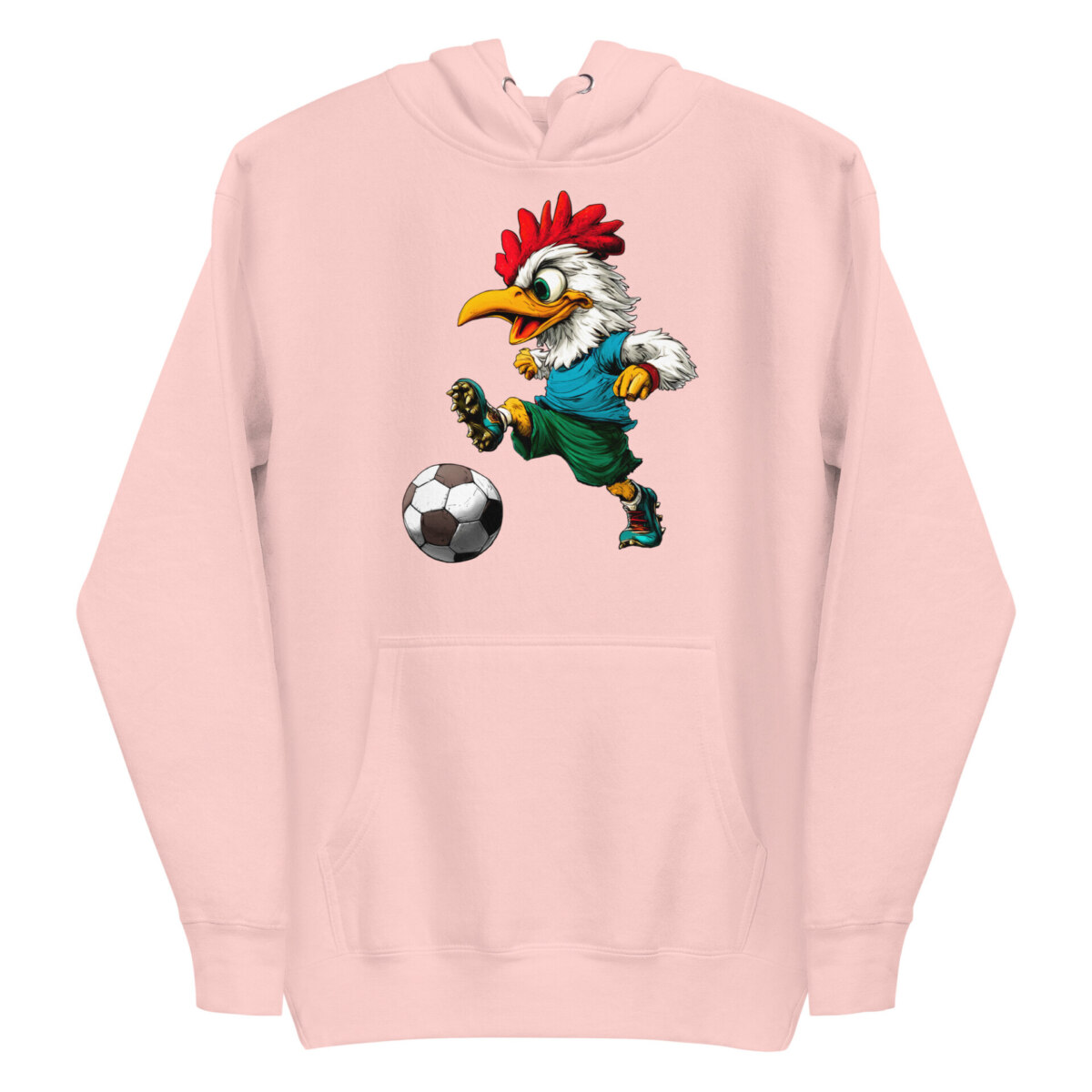 Huhn Fussballer Frauen Kapuzenpulli Hellpink