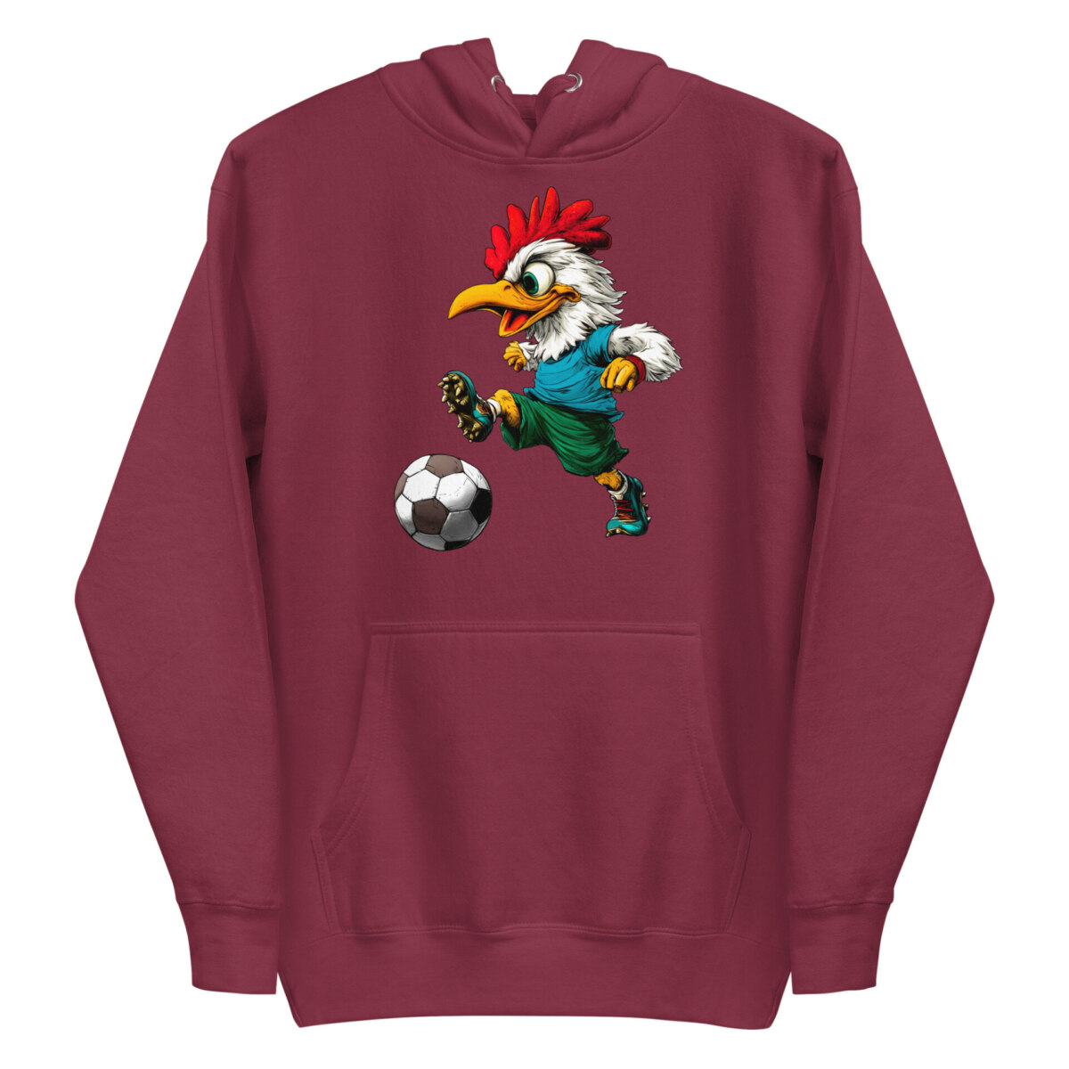 Huhn Fussballer Frauen Kapuzenpulli Kastanienbraun