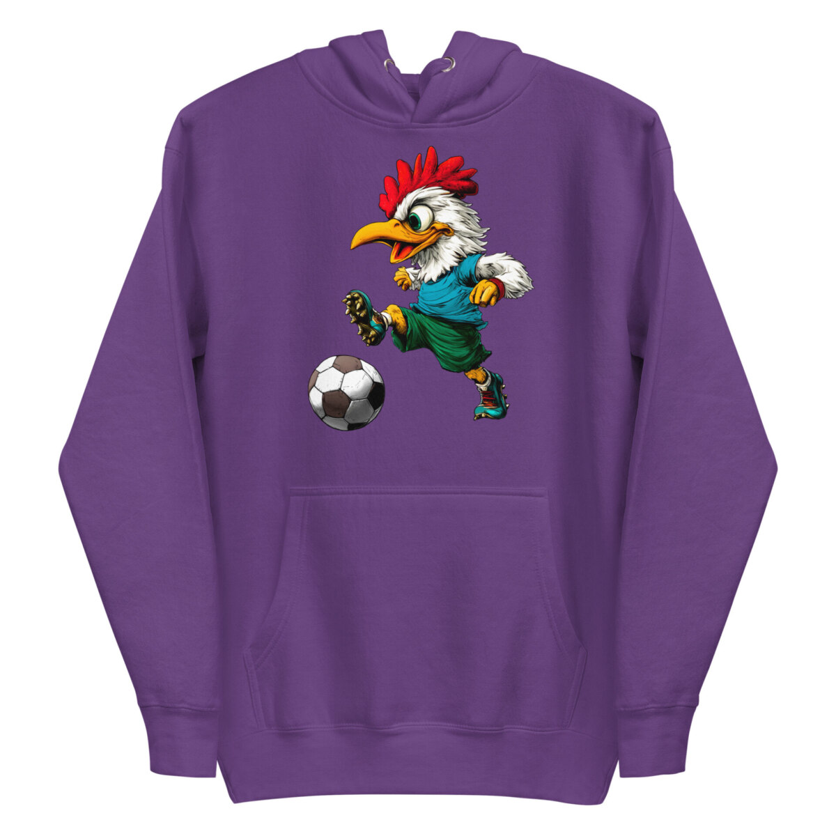 Huhn Fussballer Frauen Kapuzenpulli Lila