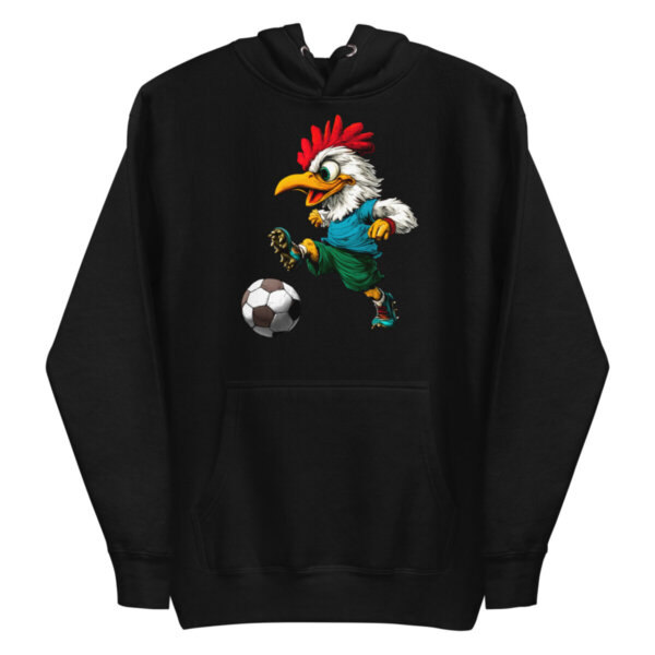 Huhn Fussballer Frauen Kapuzenpulli Schwarz