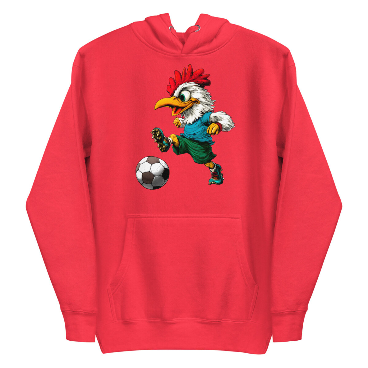 Huhn Fussballer Frauen Kapuzenpulli Team Red