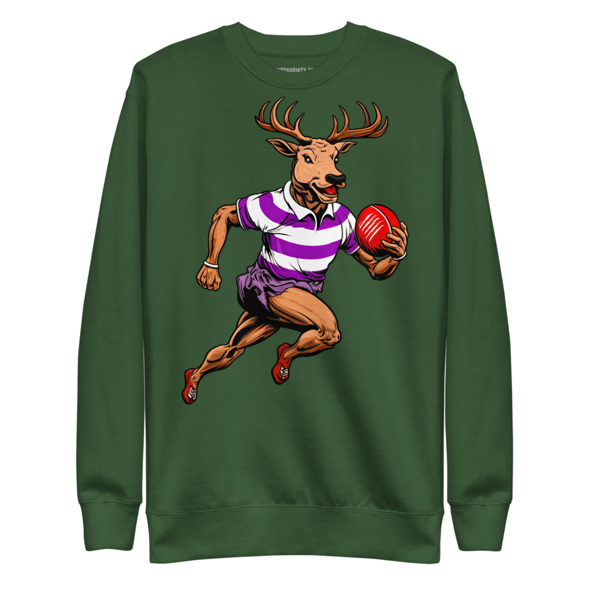 Rugby Hirsch Frauen Pullover Waldgruen