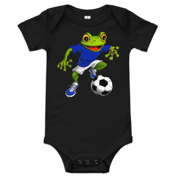 Fussball Frosch Babybody Schwarz