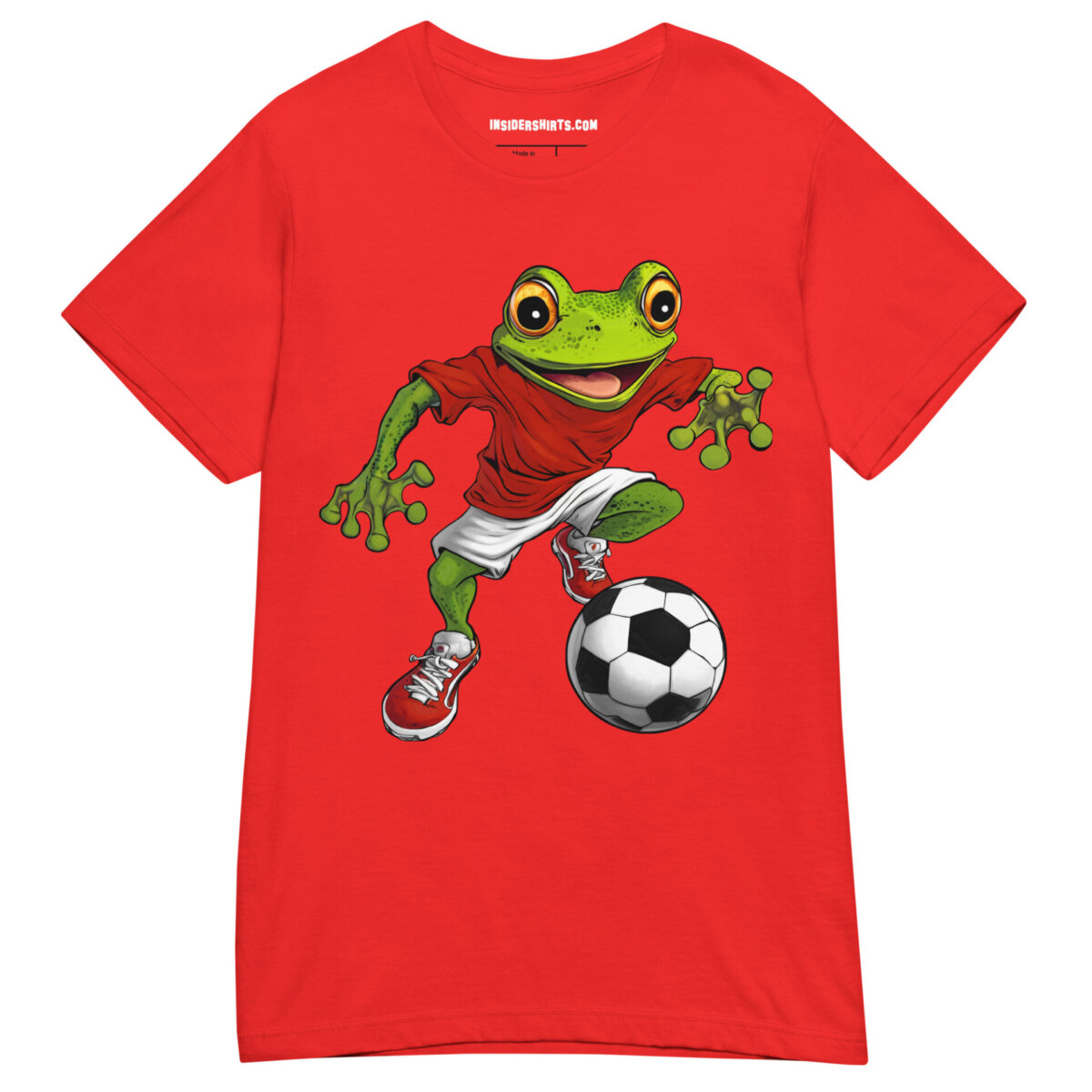 Fussballer Frosch Frauen T Shirt Rot