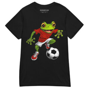 Fussballer Frosch Frauen T Shirt Schwarz
