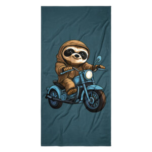 Motorrad Faultier Badetuch