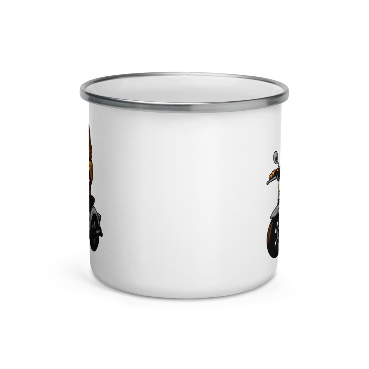 Motorrad Faultiere Camping Tasse Emaille