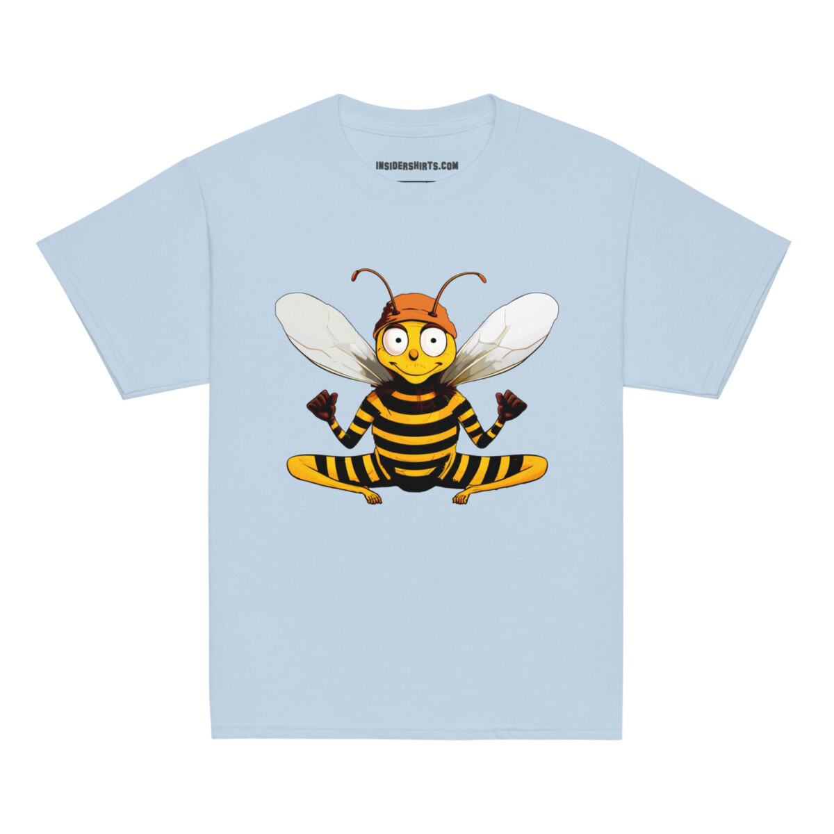 Bee Yoga Kinder T Shirt Hellblau