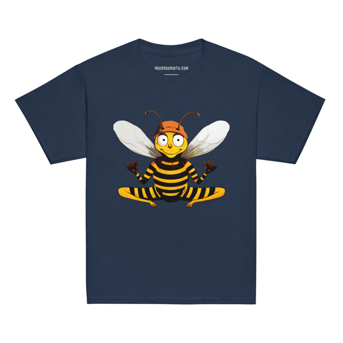 Bee Yoga Kinder T Shirt Navy