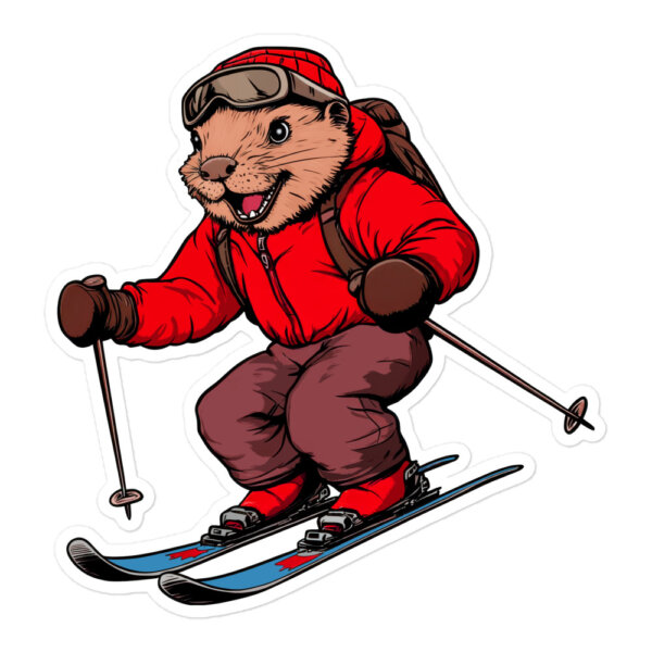 Biber Ski Aufkleber