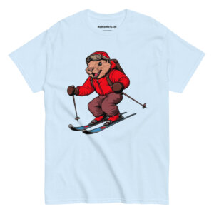 Biber Ski Maenner T Shirt Hellblau