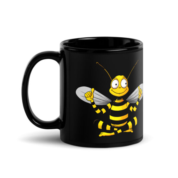 Bienen Yoga Tasse Schwarz