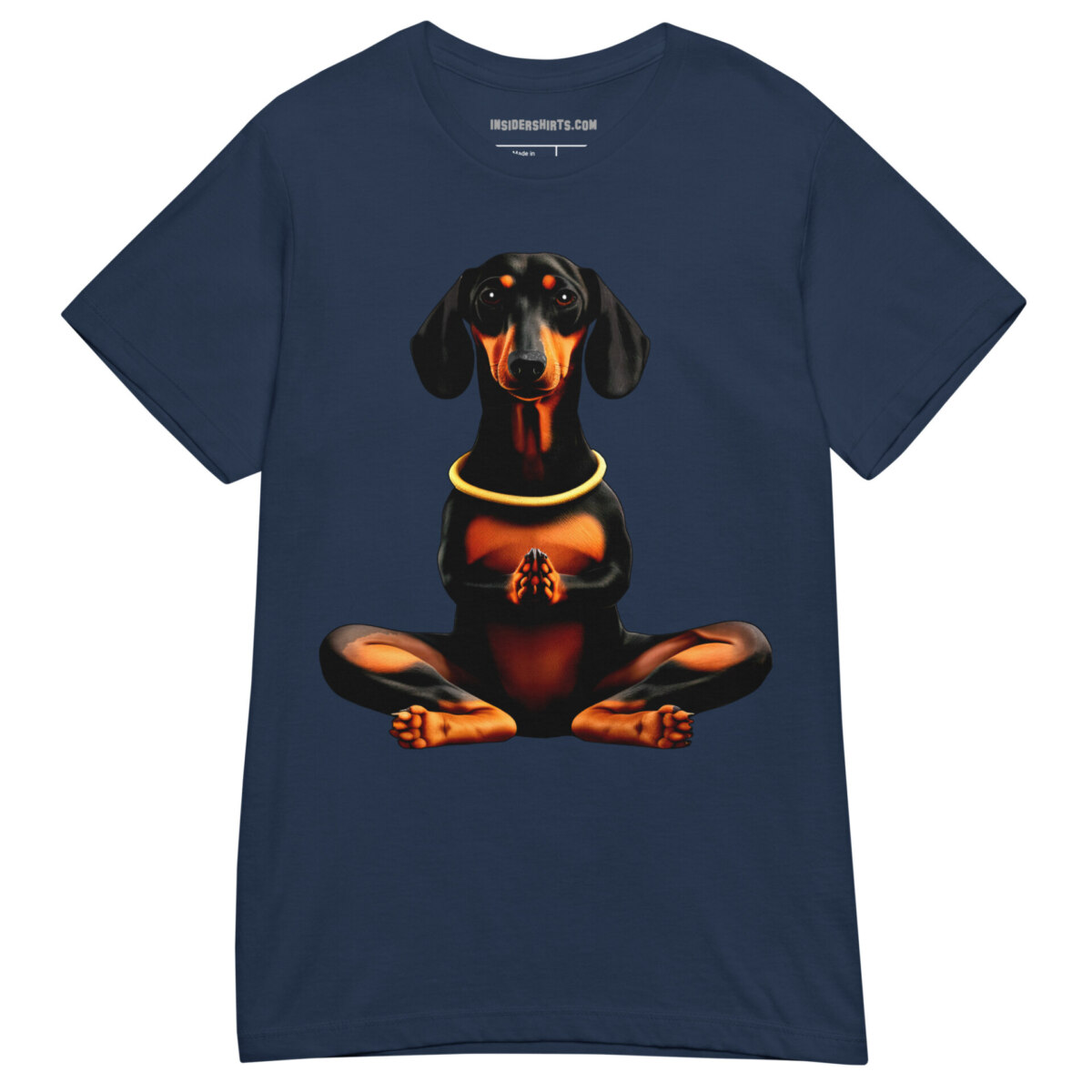 Dackel Yoga Doga Frauen T Shirt Navy