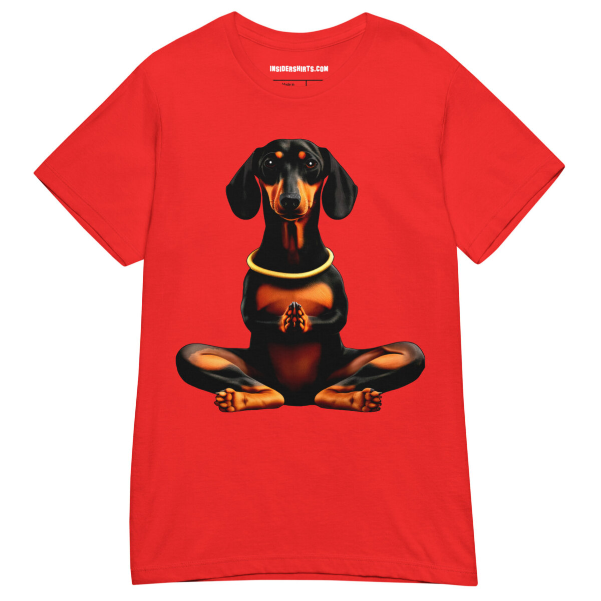 Dackel Yoga Doga Frauen T Shirt Rot