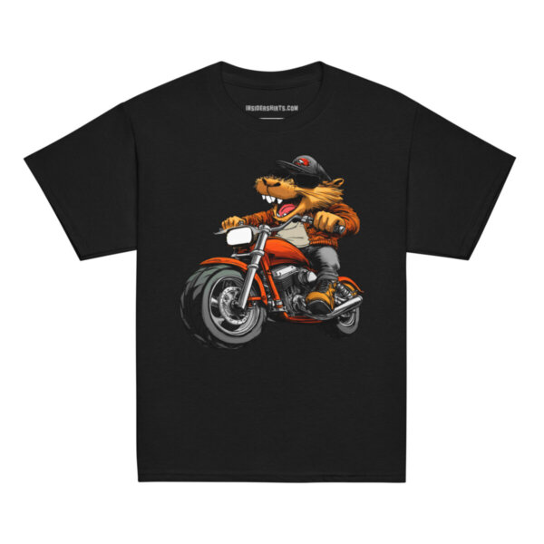 Motorbike Biber Kinder T Shirt Schwarz