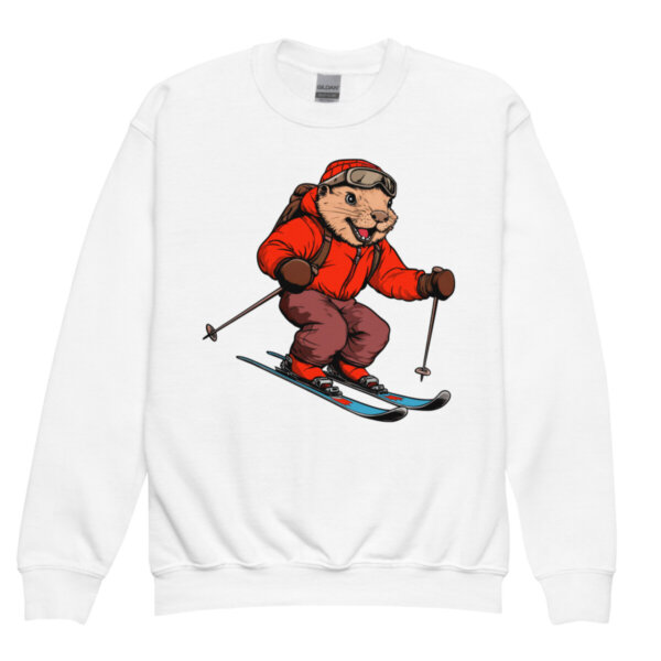 Ski Biber Kinder Pullover Weiss