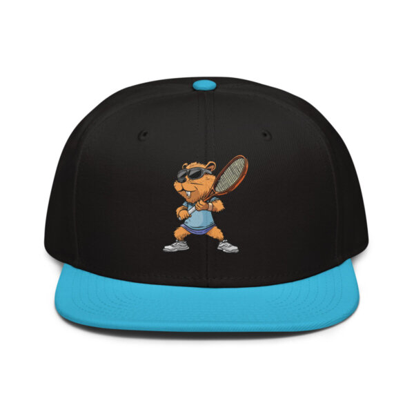 Tennis Biber Snapback Cap Aquablau Schwarz Schwarz
