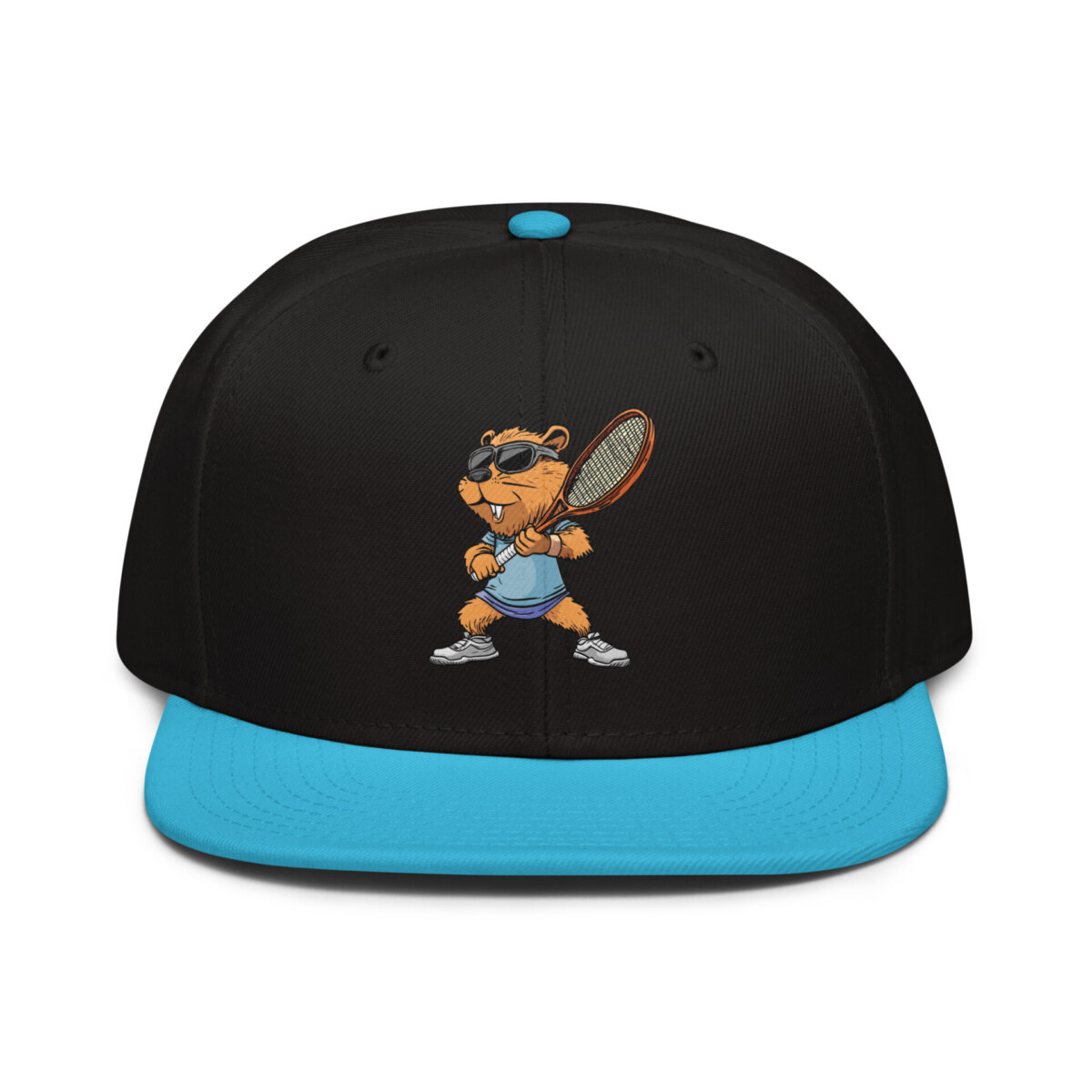 Tennis Biber Snapback Cap Aquablau Schwarz Schwarz