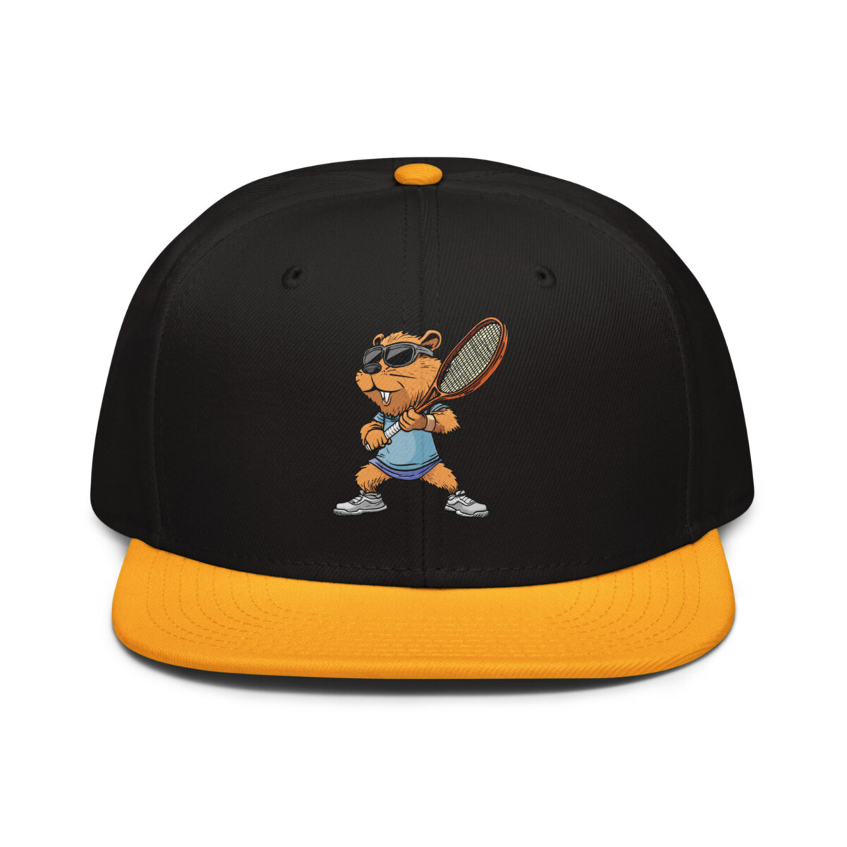 Tennis Biber Snapback Cap Gold Schwarz Schwarz