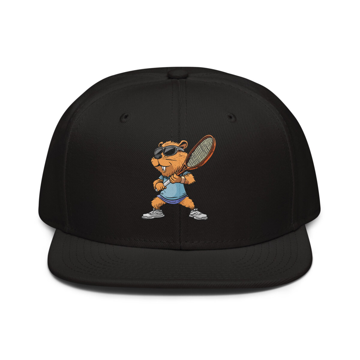 Tennis Biber Snapback Cap Schwarz
