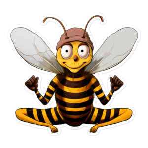 Yoga Biene Aufkleber