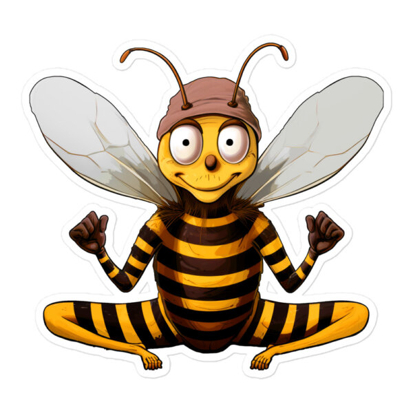 Yoga Biene Aufkleber